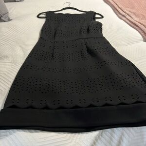 Black scalloped neckline dress